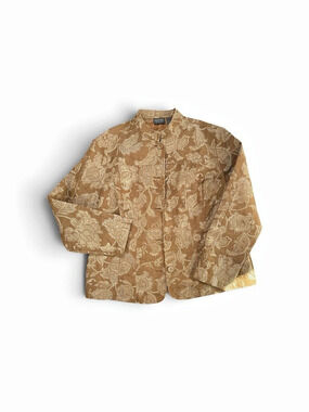 Chico's Floral Jacquard Mandarin Collared Jacket Additions by Chico's